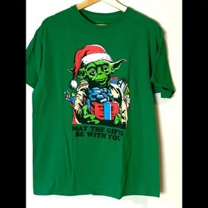 Yoda Star Wars Christmas T—Shirt Size Large